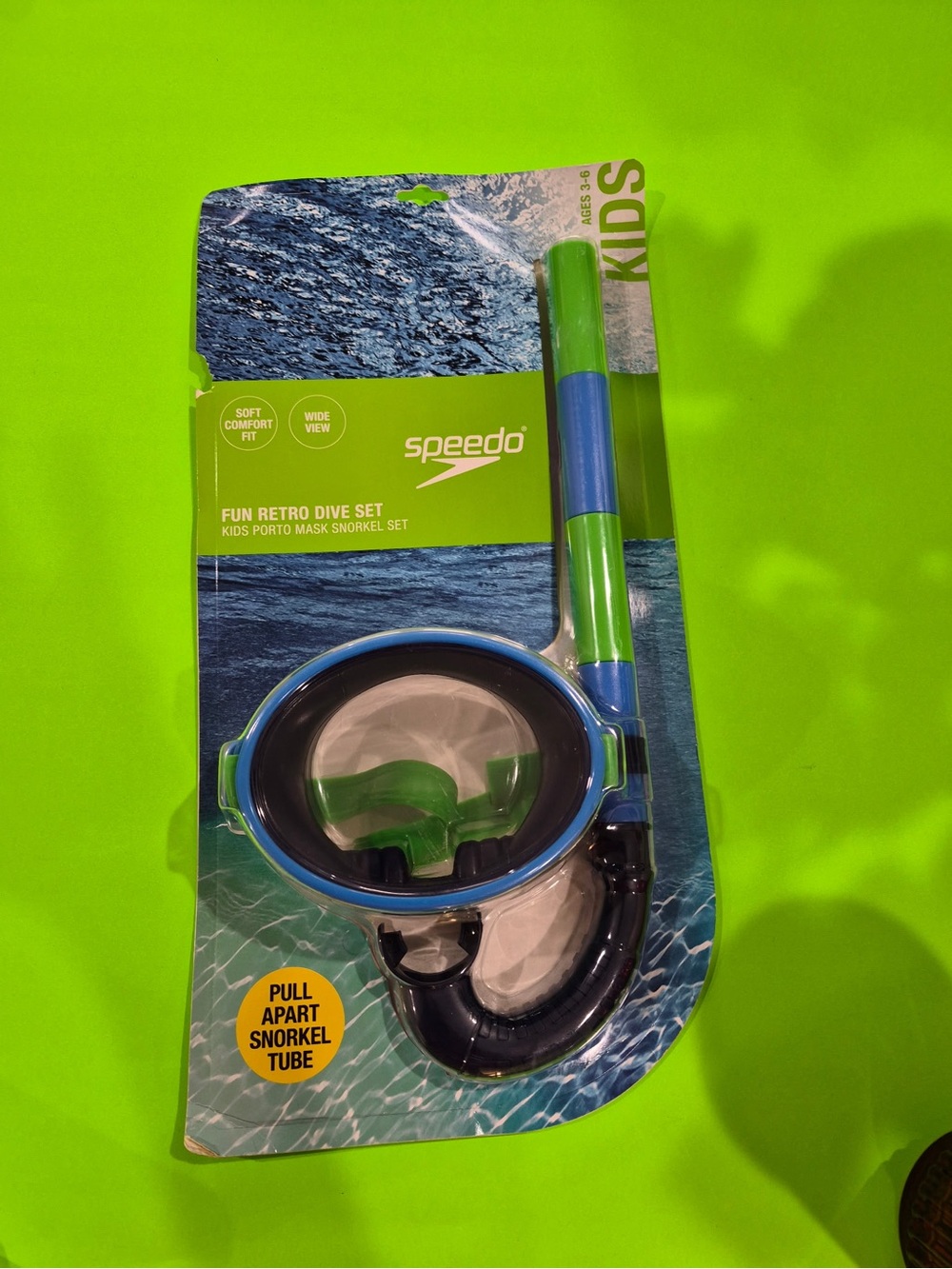 Speedo Kids Retro Dive Set - Blue, Green & Black